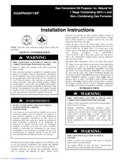 Carrier KGAPN42011SP Installation Instructions Manual