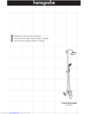 Hans Grohe Croma Showerpipe Installation/User Instructions/Warranty