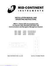 Mid-Continent Instruments MD41-1494W Installation Manual And Operating Instructions