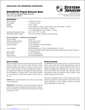 system sensor B401BR750 Installation And Maintenance Instructions