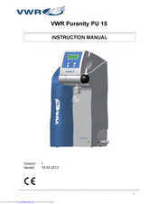 VWR Puranity PU 15 System Instruction Manual