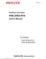 PATLITE PHE-3FB3-RYG User Manual