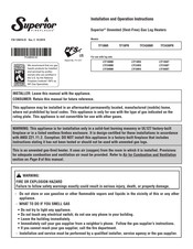 Superior Fireplaces TF18PR Installation And Operation Instructions Manual