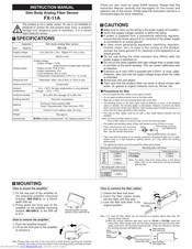 Sunx FX-11A Instruction Manual
