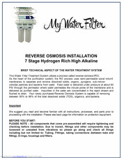 My Water Filter Xstream 7 Installation Manual