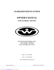 WATSON INDUSTRIES SMS-P233 Owner's Manual