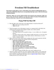 ATTA Freedom Fill Troubleshooting Manual