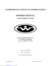 WATSON INDUSTRIES SPS-P230 Owner's Manual