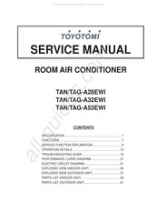Toyotomi TAN/TAG-A28EWI Service Manual