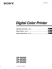 Sony UP-D6300 Operating Instructions Manual