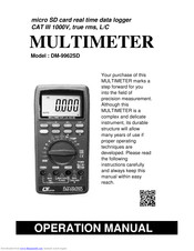 Lutron Electronics DM-9962SD Operation Manual