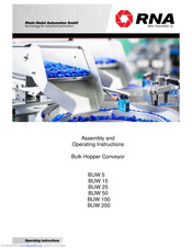 RNA BUW 100 Assembly And Operating Instructions Manual