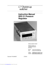 Halstrup-Walcher REG 21 Instruction Manual