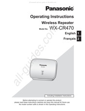 Panasonic WX-CR470 Operating Instructions Manual