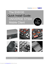 Nec SV9100 Quick Install Manual