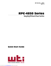 Wti RPC-4850 Series Quick Start Manual