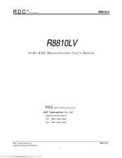 RDC R8810LV User Manual