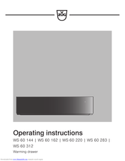 V-ZUG WS 60 144 Operating Instructions Manual