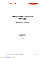 Raytech TR-MARK III Instruction Manual