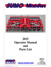 Sumo Mixidisc Operator's Manual And Parts List
