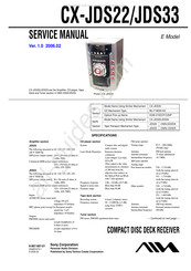 Sony CX-JDS33 Service Manual