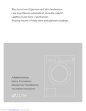 Schulthess WA14 CH Installation Instructions Manual