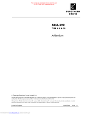 Eurotherm Drives 584S/620 Addendum