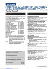 Advantech PCI-7030 Startup Manual