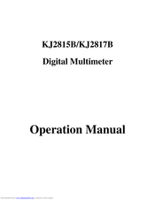 Shenzhen Kejie Instrument Co., Ltd. KJ2815B Operation Manual
