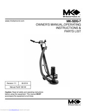 MK Diamond Products MK-SDG-7 Owner's Manual Operating Instruction & Parts List