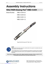 Walther VMS-13-EH-1.5 Assembly Instructions Manual