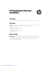 Hp Thunderbolt 3 Installation Manual