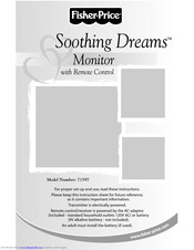 Fisher-Price Soothing Dreams User Manual