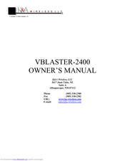 K&A Wireless VBLASTER-2400 Owner's Manual