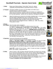 DecoRad Floormate Operator's Quick Manual