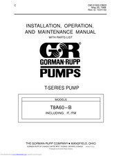 GORMAN-RUPP T8A60-B/F Installation, Operation And Maintenance Manual