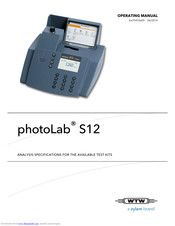 wtw photolab S12 Operating Manual