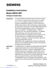 Siemens ABHW-4BZ Installation Instructions Manual