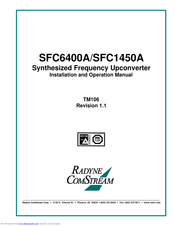 Radyne ComStream SFC1450A Installation And Operation Manual
