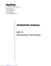 PHYSITEMP BAT-10 Operating Manual