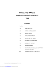 PHYSITEMP TH-8 Operating Manual