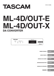 Tascam Dante ML-4D/OUT-E Owner's Manual