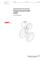 Endress+Hauser Proline Prowirl R 200 Operating Instructions Manual