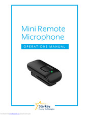 Starkey Hearing Technologies Mini Remote Microphone Operation Manual