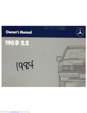 Mercedes-Benz 190D 2.2 1984 Owner's Manual