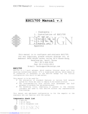 Elesign ESC1700 User Manual
