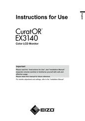 Eizo CuratOR EX3141-3D Instructions For Use Manual