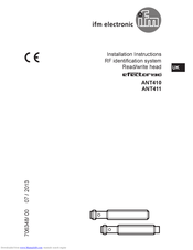 IFM ANT410 Installation Instructions Manual