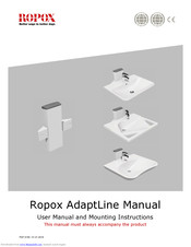 Ropox AdaptLine Washbasin Complete Manual 60cm  straight support User Manual And Mounting Instructions