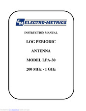 electro-metrics LPA-30 Instruction Manual
